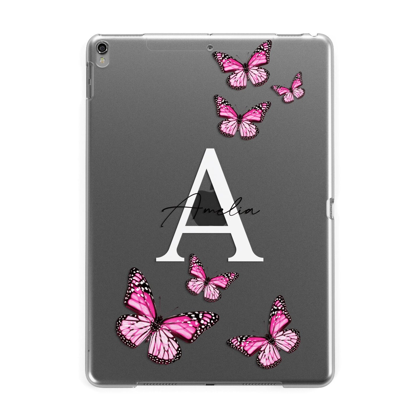 Personalised Butterfly Apple iPad Grey Case
