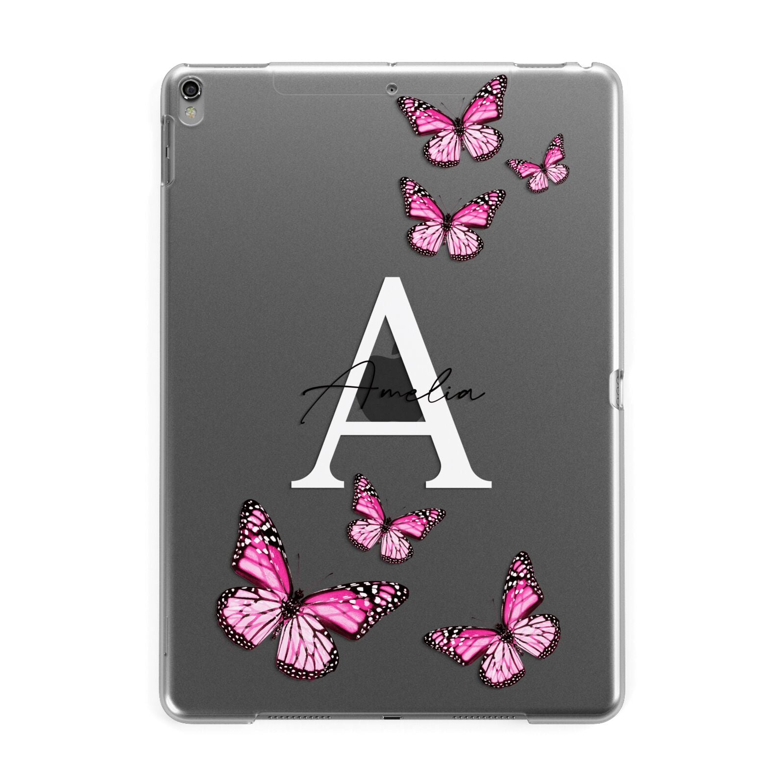 Personalised Butterfly Apple iPad Grey Case