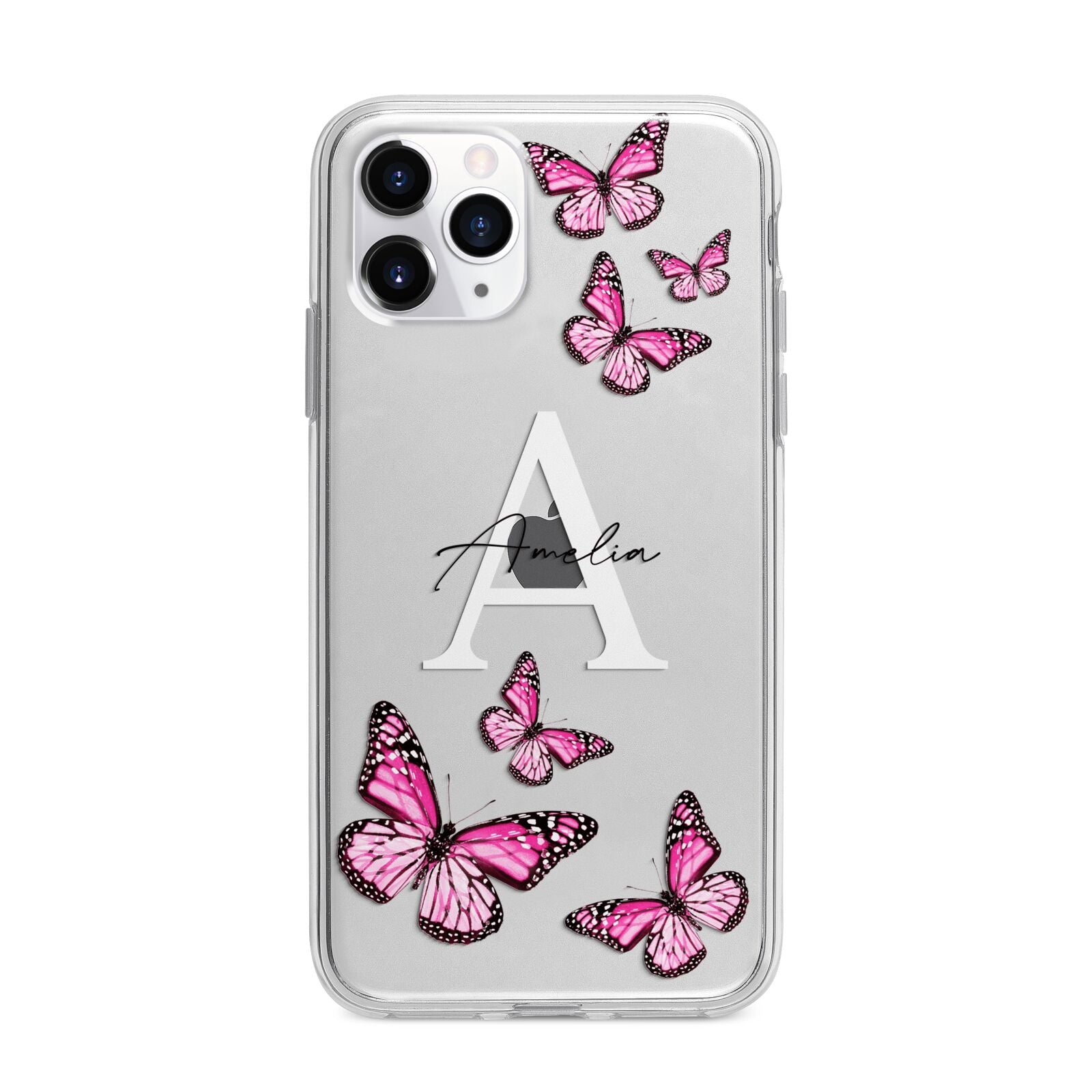 Personalised Butterfly Apple iPhone 11 Pro Max in Silver with Bumper Case