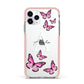 Personalised Butterfly Apple iPhone 11 Pro in Silver with Pink Impact Case