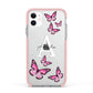 Personalised Butterfly Apple iPhone 11 in White with Pink Impact Case