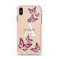 Personalised Butterfly Apple iPhone Xs Max Impact Case Pink Edge on Gold Phone