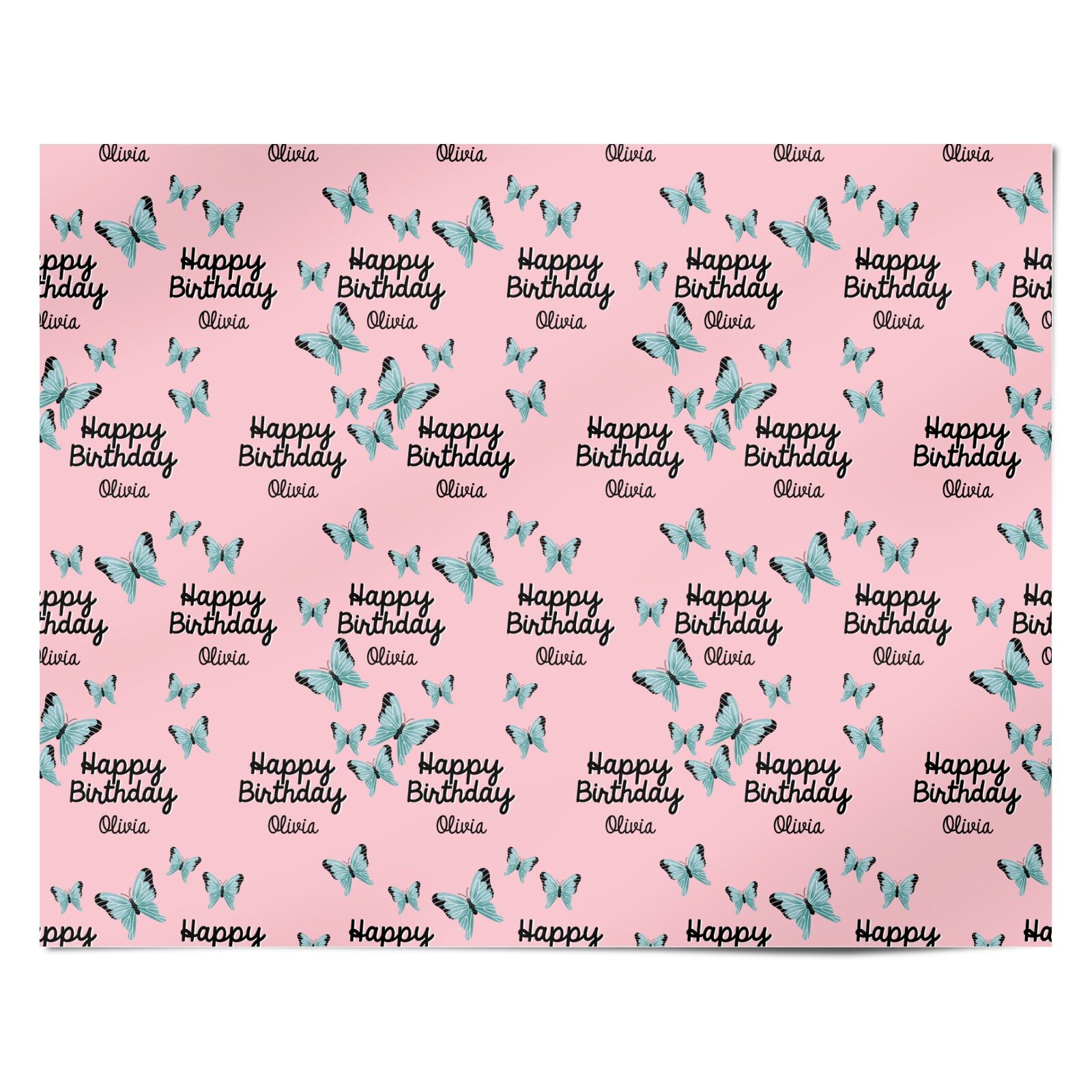 Personalised Butterfly Birthday Personalised Wrapping Paper Alternative