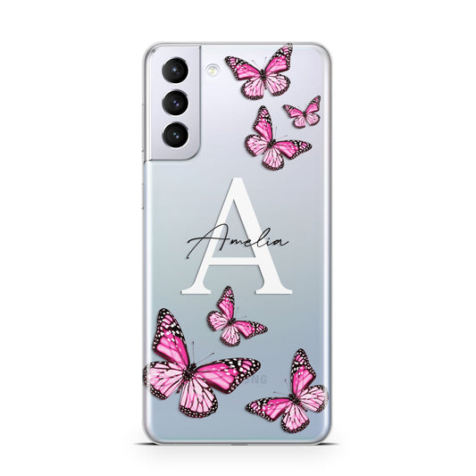 Personalised Butterfly Samsung S21 Plus Phone Case