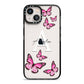 Personalised Butterfly iPhone 13 Black Impact Case on Silver phone