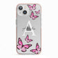 Personalised Butterfly iPhone 13 TPU Impact Case with Pink Edges