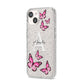 Personalised Butterfly iPhone 14 Glitter Tough Case Starlight Angled Image