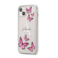 Personalised Butterfly iPhone 14 Plus Clear Tough Case Starlight Angled Image