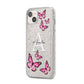 Personalised Butterfly iPhone 14 Plus Glitter Tough Case Starlight Angled Image