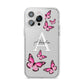 Personalised Butterfly iPhone 14 Pro Max Clear Tough Case Silver