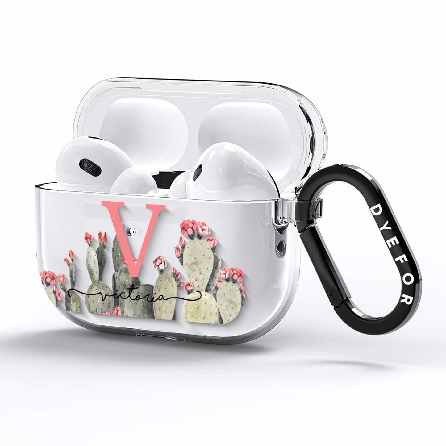 Personalised Cacti AirPods Pro Clear Case Side Image