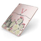 Personalised Cacti Apple iPad Case on Rose Gold iPad Side View