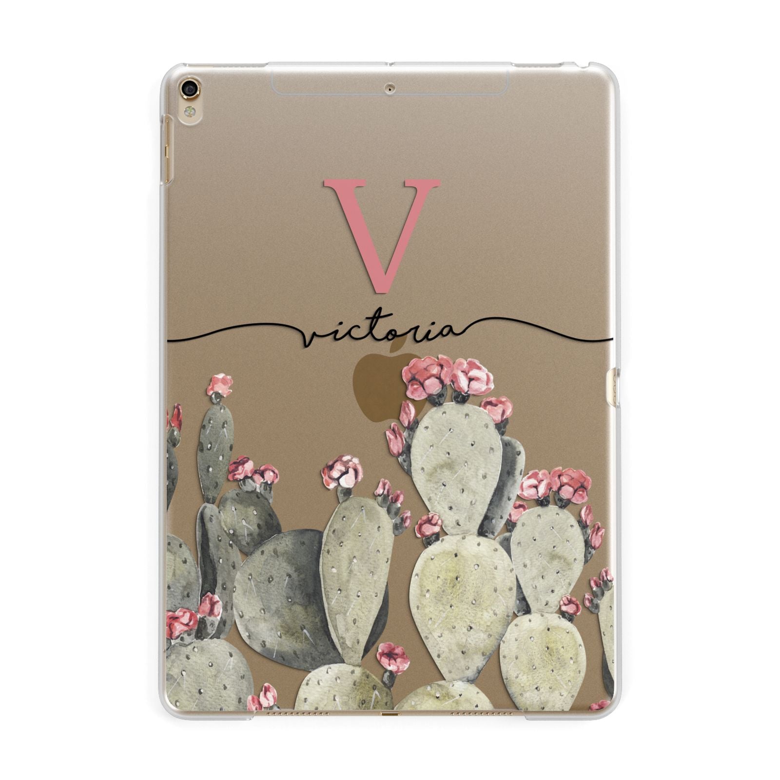 Personalised Cacti Apple iPad Gold Case