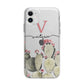 Personalised Cacti Apple iPhone 11 in White with Bumper Case