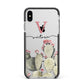 Personalised Cacti Apple iPhone Xs Max Impact Case Black Edge on Silver Phone