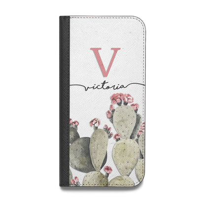 Personalised Cacti Vegan Leather Flip iPhone Case