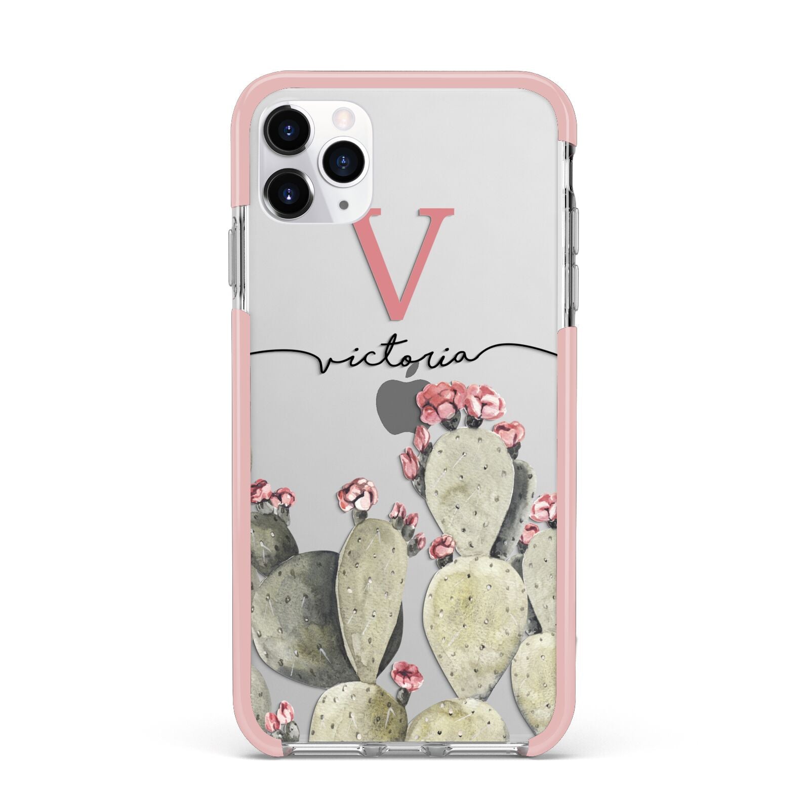 Personalised Cacti iPhone 11 Pro Max Impact Pink Edge Case
