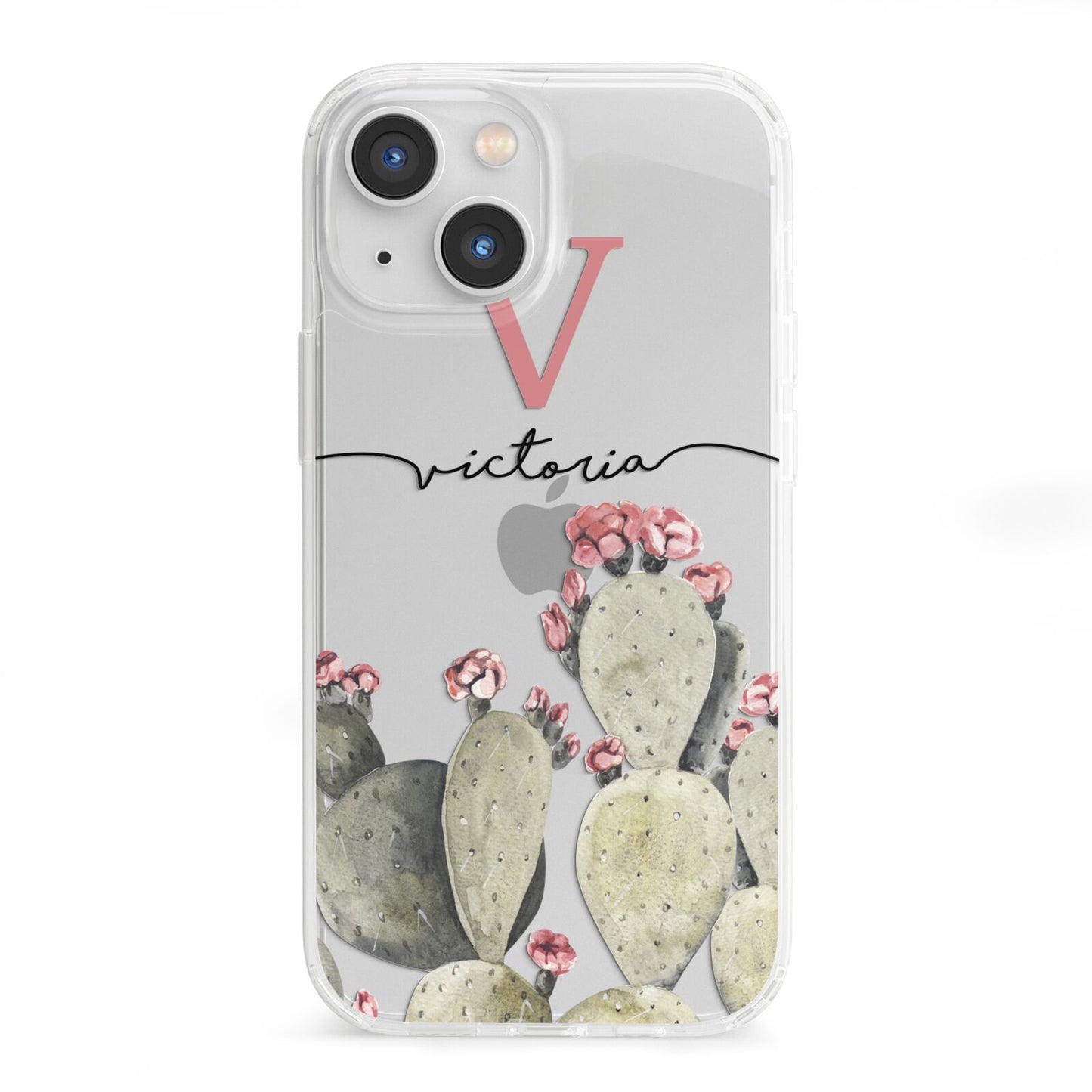 Personalised Cacti iPhone 13 Mini Clear Bumper Case