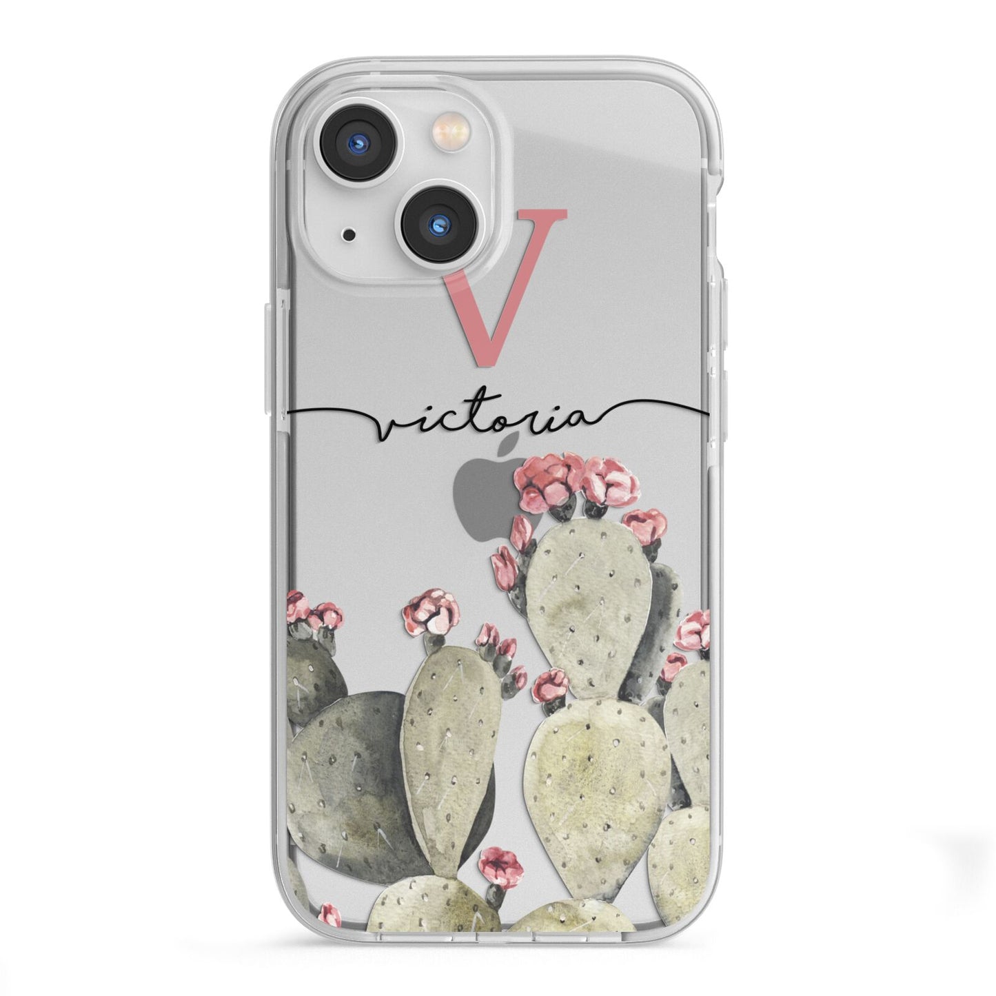 Personalised Cacti iPhone 13 Mini TPU Impact Case with White Edges