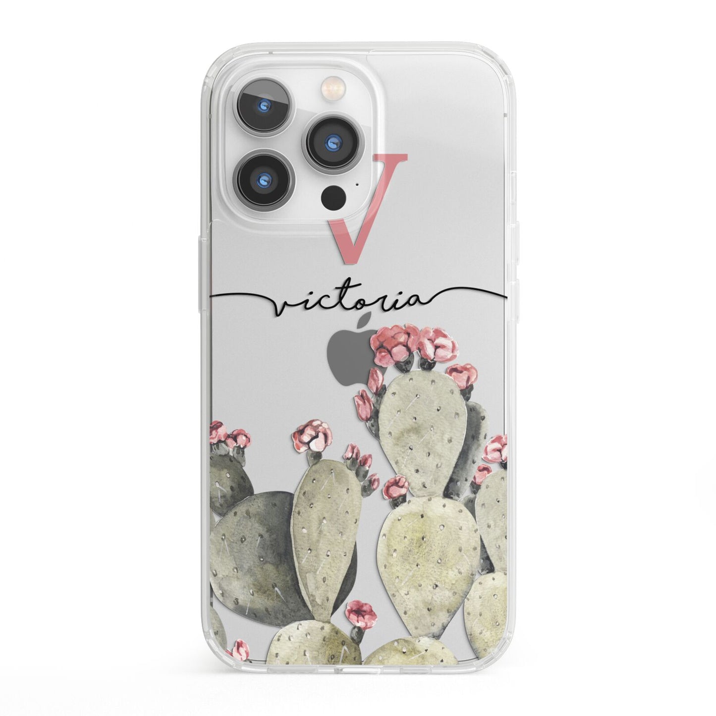 Personalised Cacti iPhone 13 Pro Clear Bumper Case