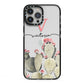 Personalised Cacti iPhone 13 Pro Max Black Impact Case on Silver phone