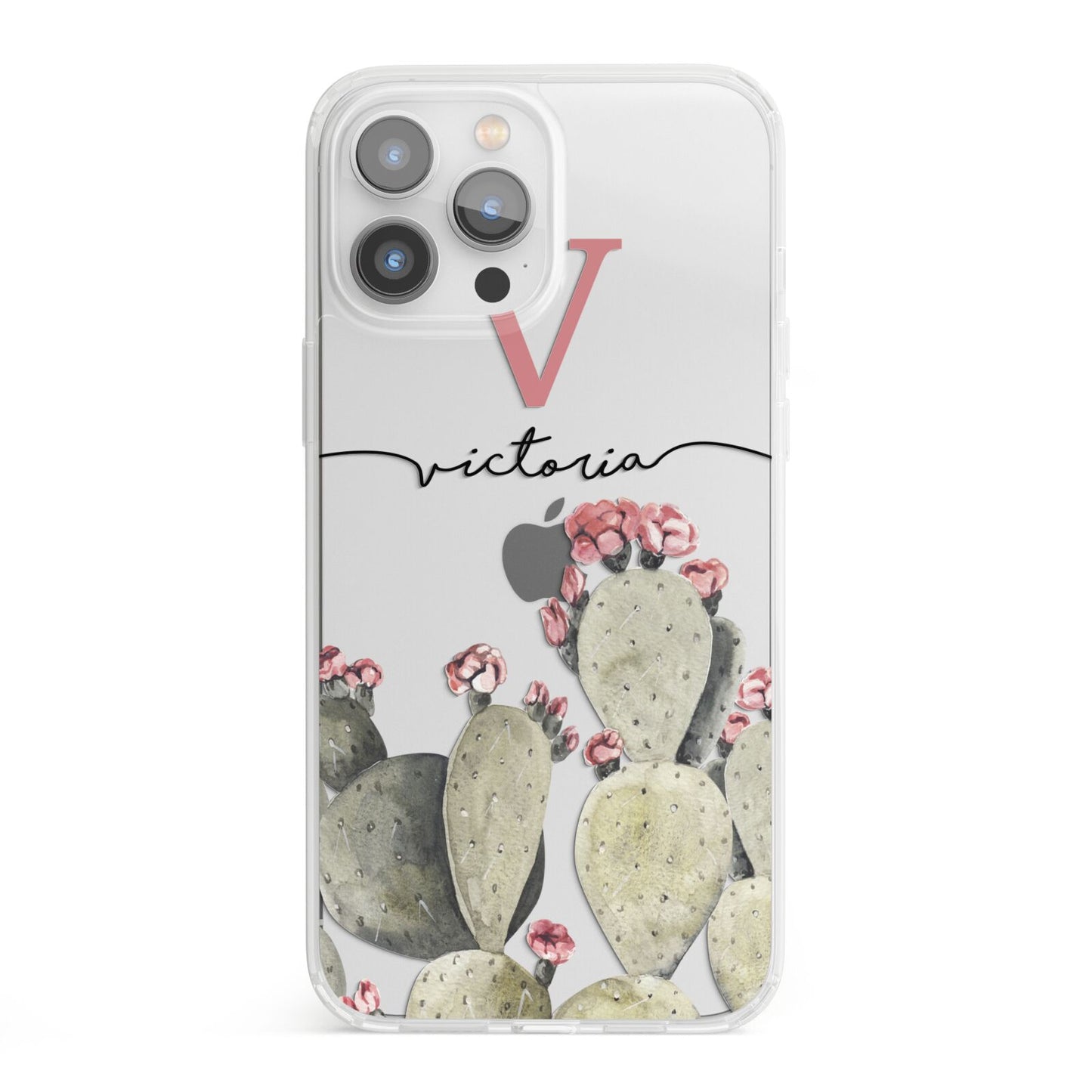 Personalised Cacti iPhone 13 Pro Max Clear Bumper Case