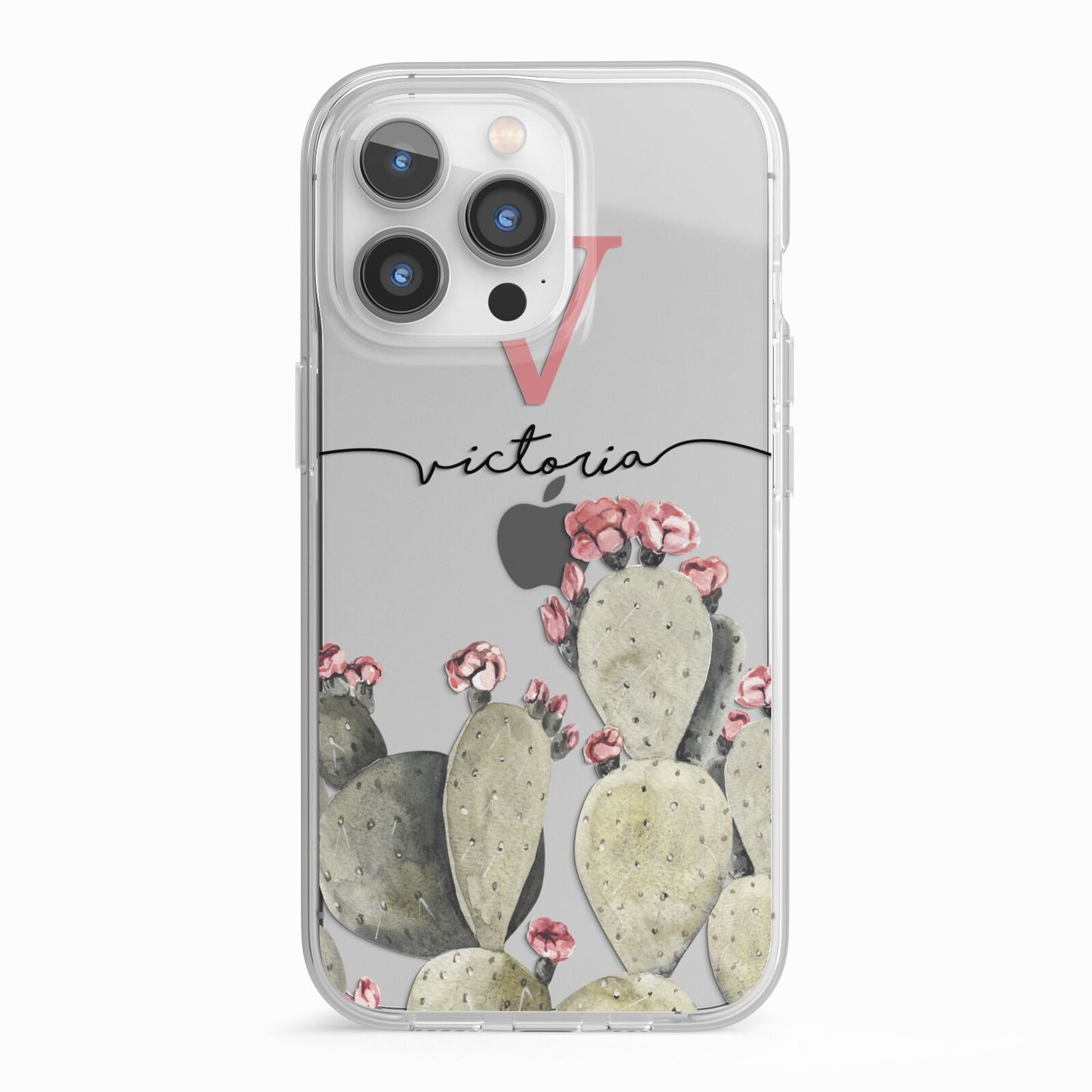 Personalised Cacti iPhone 13 Pro TPU Impact Case with White Edges