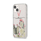 Personalised Cacti iPhone 14 Clear Tough Case Starlight Angled Image