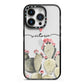 Personalised Cacti iPhone 14 Pro Black Impact Case on Silver phone