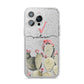 Personalised Cacti iPhone 14 Pro Max Glitter Tough Case Silver