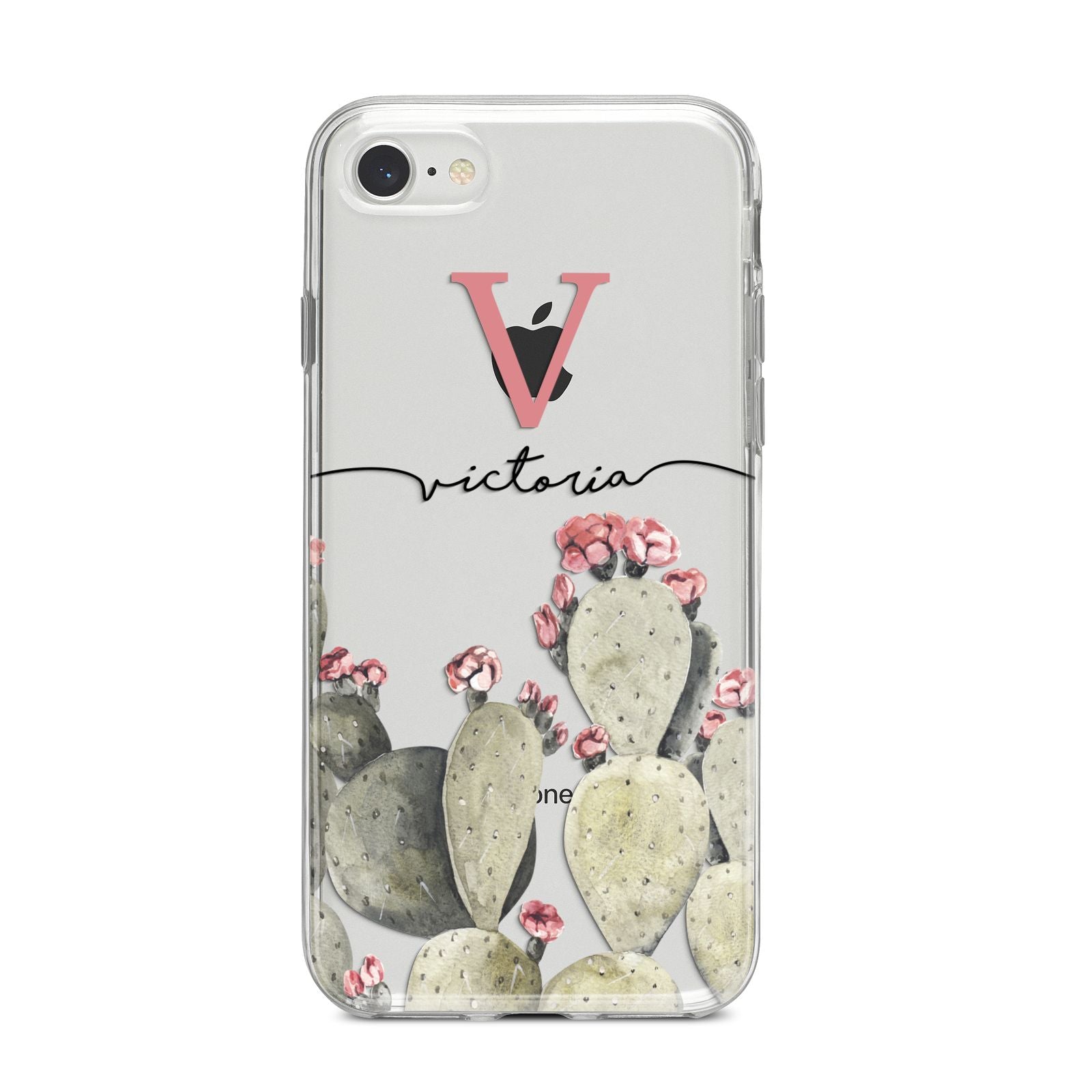 Personalised Cacti iPhone 8 Bumper Case on Silver iPhone