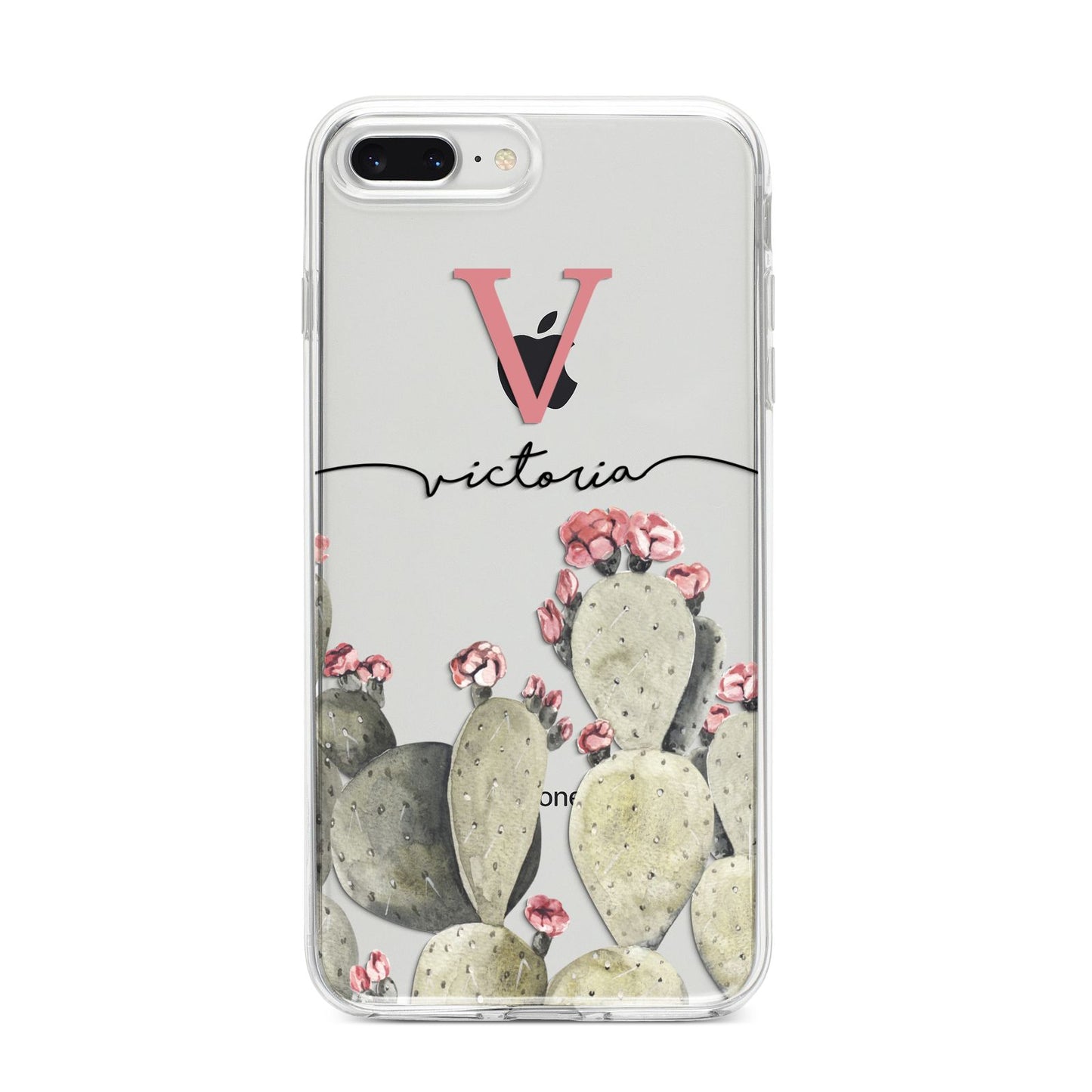 Personalised Cacti iPhone 8 Plus Bumper Case on Silver iPhone