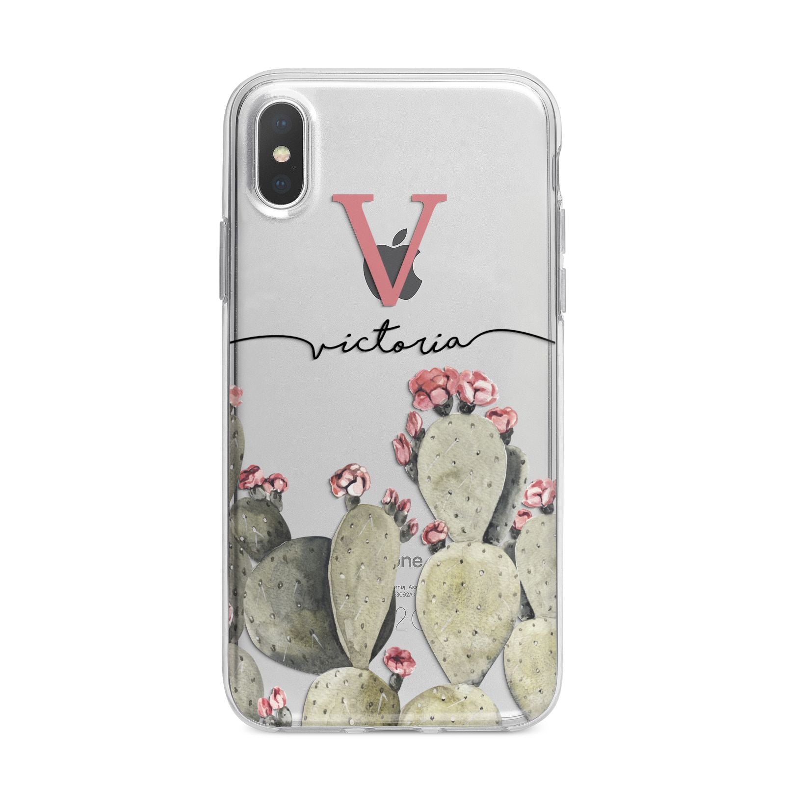 Personalised Cacti iPhone X Bumper Case on Silver iPhone Alternative Image 1
