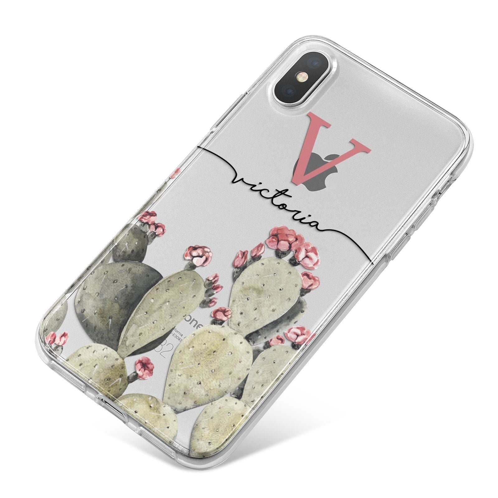 Personalised Cacti iPhone X Bumper Case on Silver iPhone