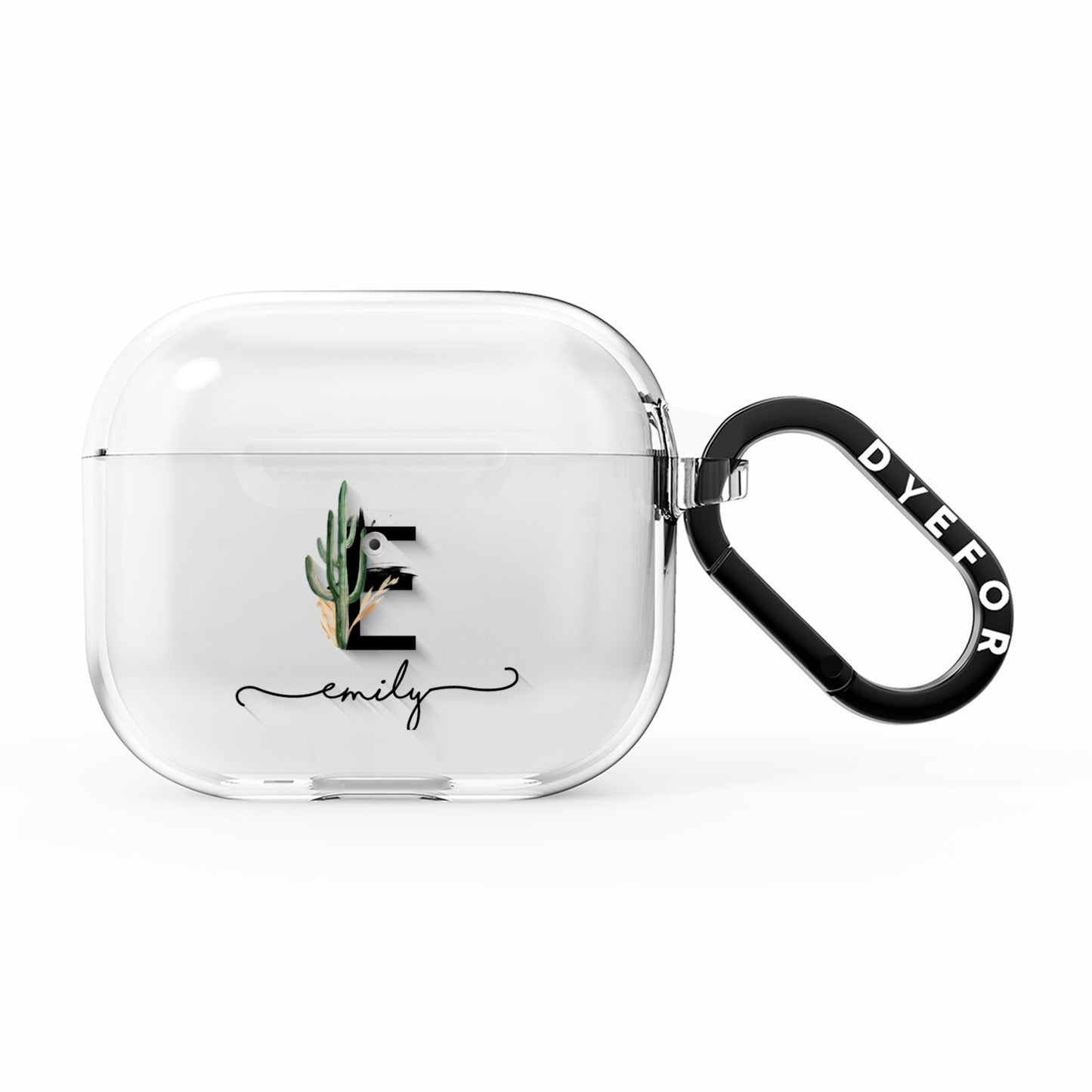 Personalised Cactus AirPods Clear Case 3rd Gen