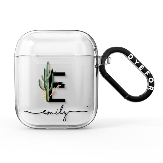 Personalised Cactus AirPods Clear Case