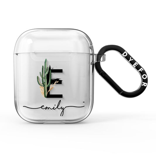Personalised Cactus AirPods Clear Case