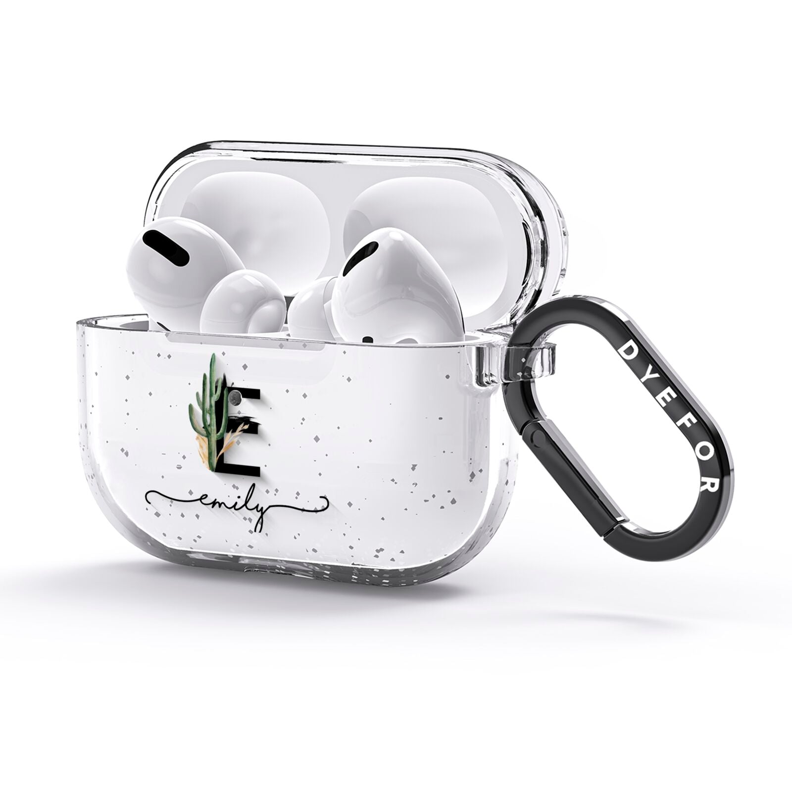 Personalised Cactus AirPods Glitter Case 3rd Gen Side Image