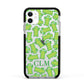 Personalised Cactus Initials Apple iPhone 11 in White with Black Impact Case