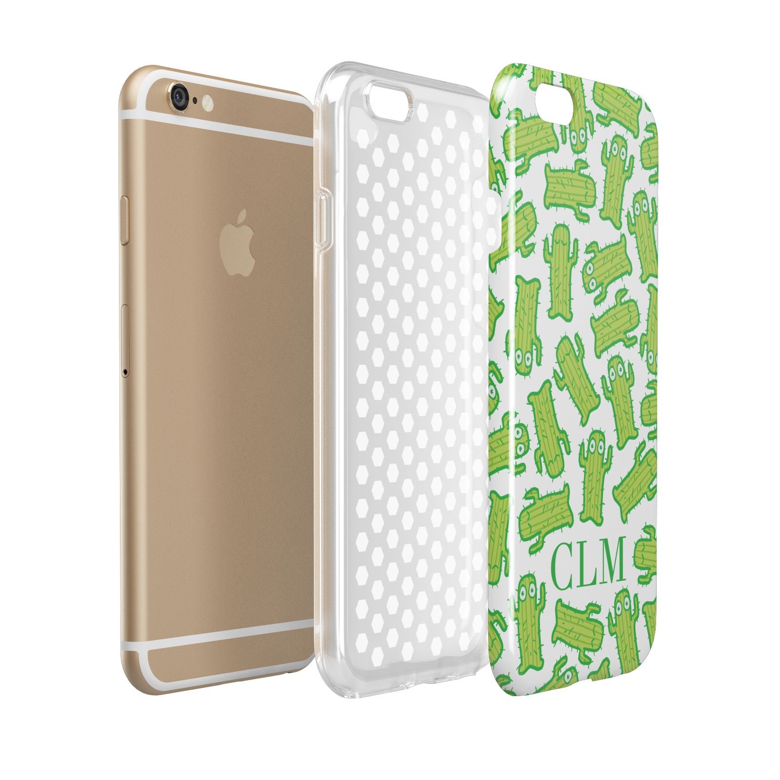 Personalised Cactus Initials Apple iPhone 6 3D Tough Case Expanded view