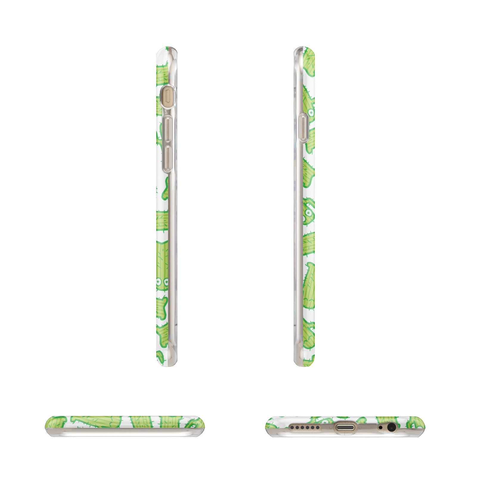Personalised Cactus Initials Apple iPhone 6 3D Wrap Tough Case Alternative Image Angles