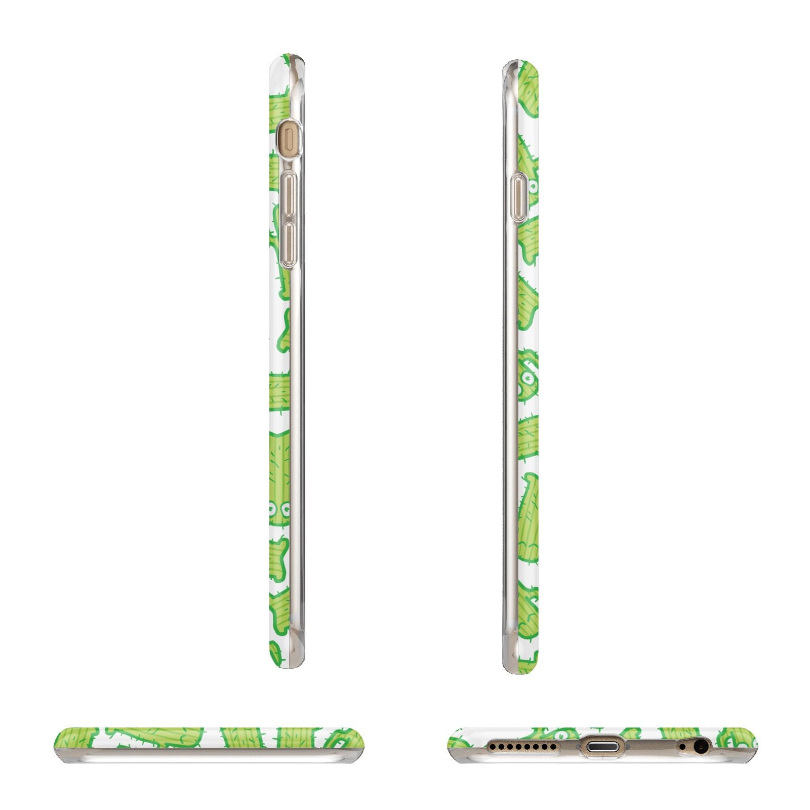 Personalised Cactus Initials Apple iPhone 6 Plus 3D Wrap Tough Case Alternative Image Angles
