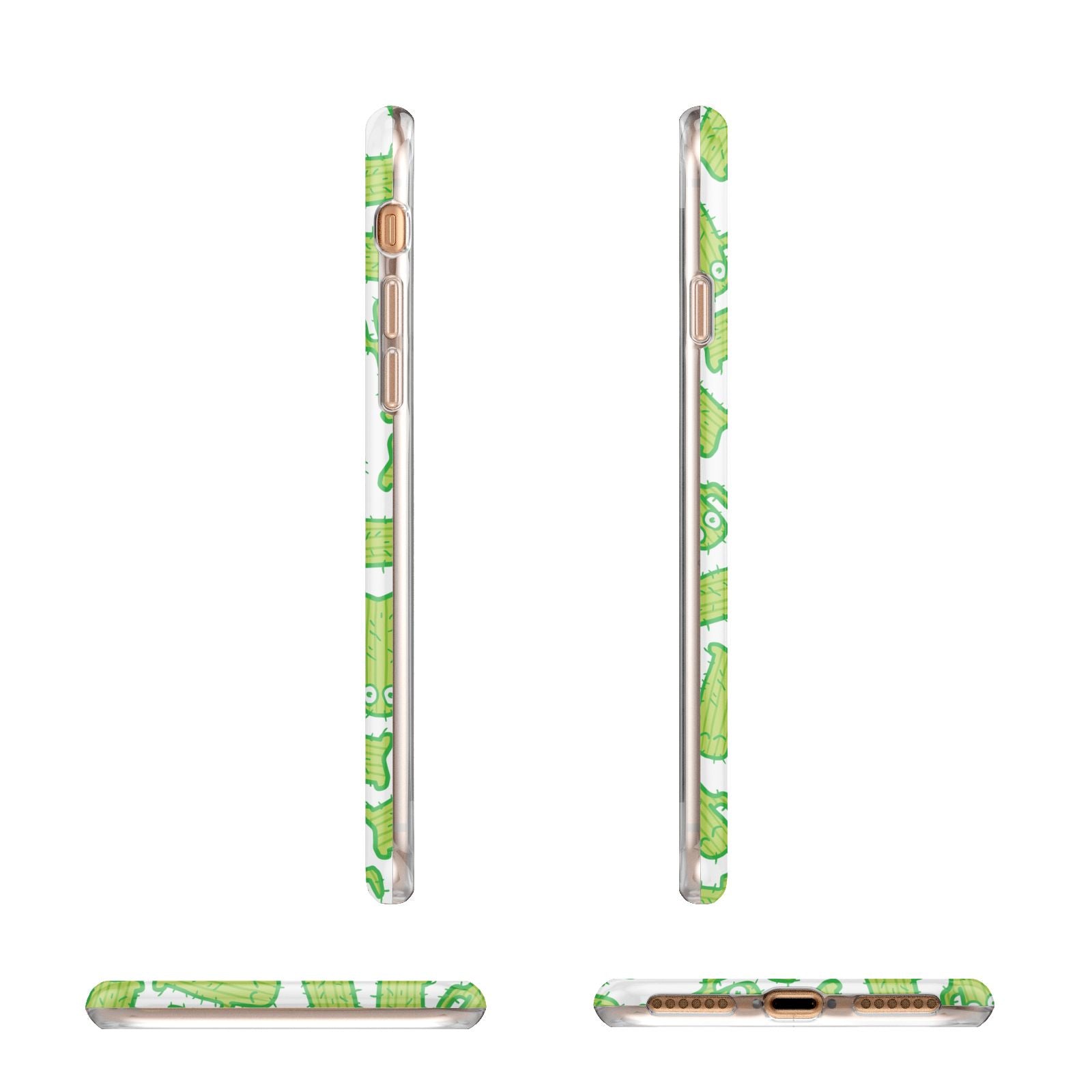 Personalised Cactus Initials Apple iPhone 7 8 3D Wrap Tough Case Alternative Image Angles