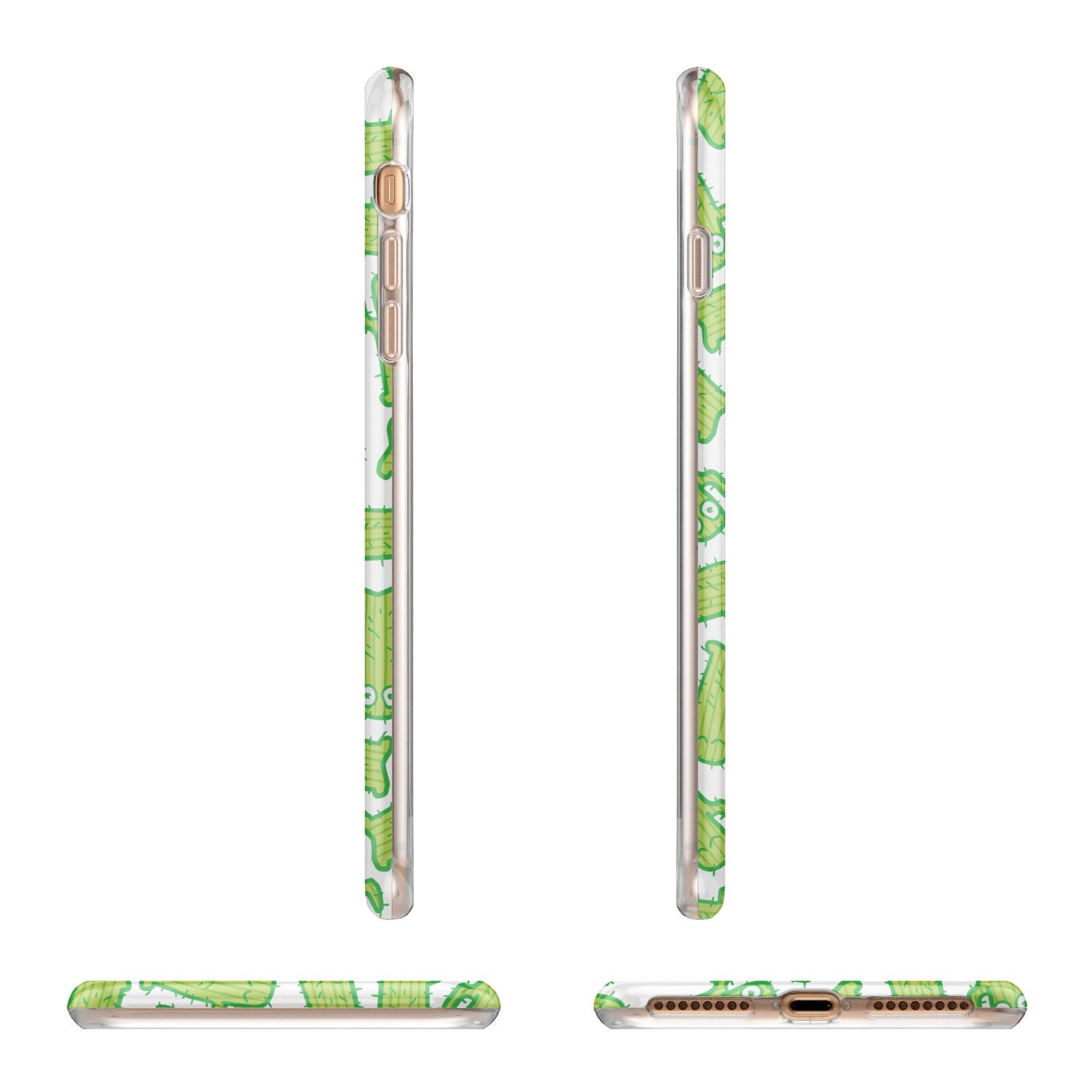 Personalised Cactus Initials Apple iPhone 7 8 Plus 3D Wrap Tough Case Alternative Image Angles