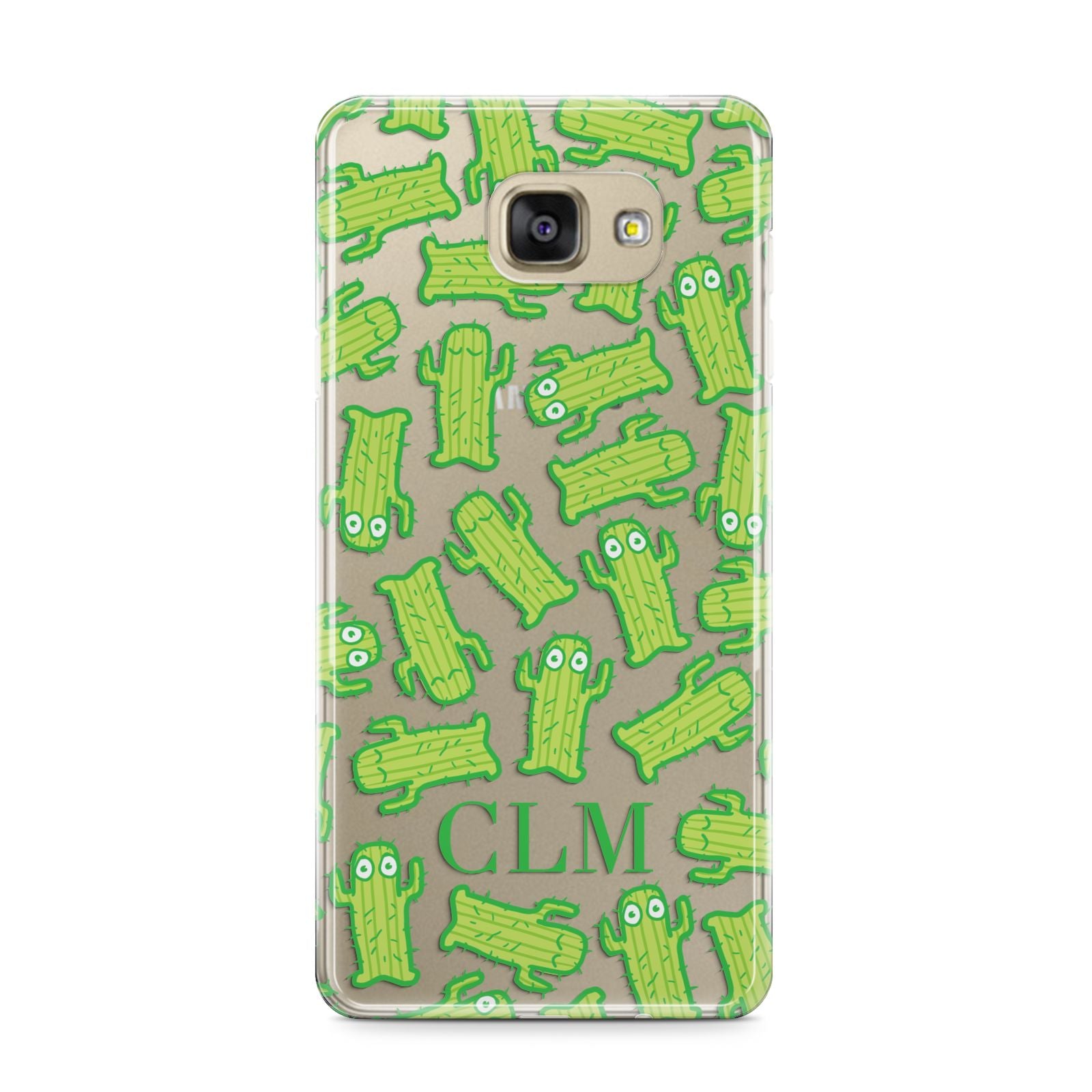 Personalised Cactus Initials Samsung Galaxy A9 2016 Case on gold phone