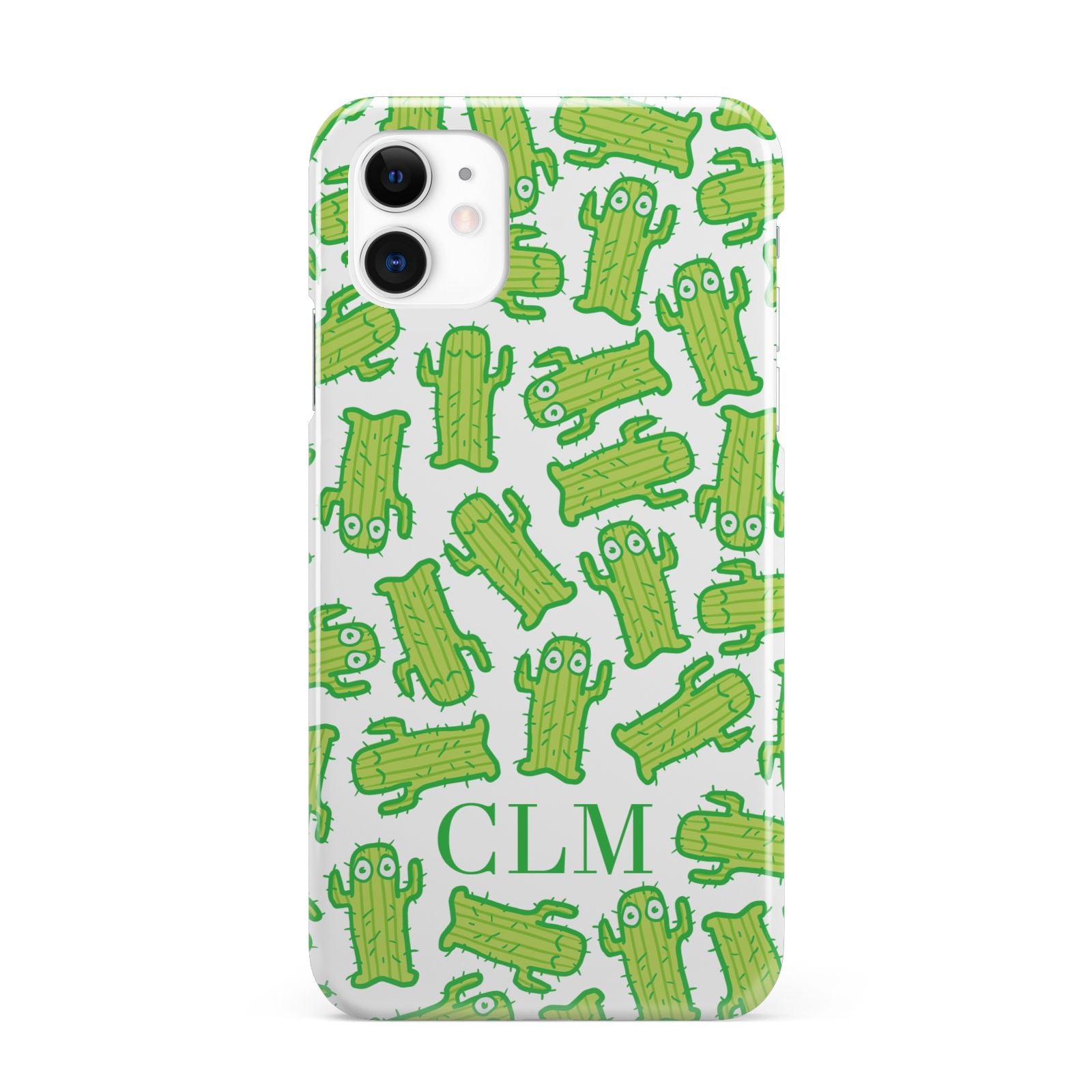 Personalised Cactus Initials iPhone 11 3D Snap Case