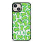 Personalised Cactus Initials iPhone 13 Black Impact Case on Silver phone