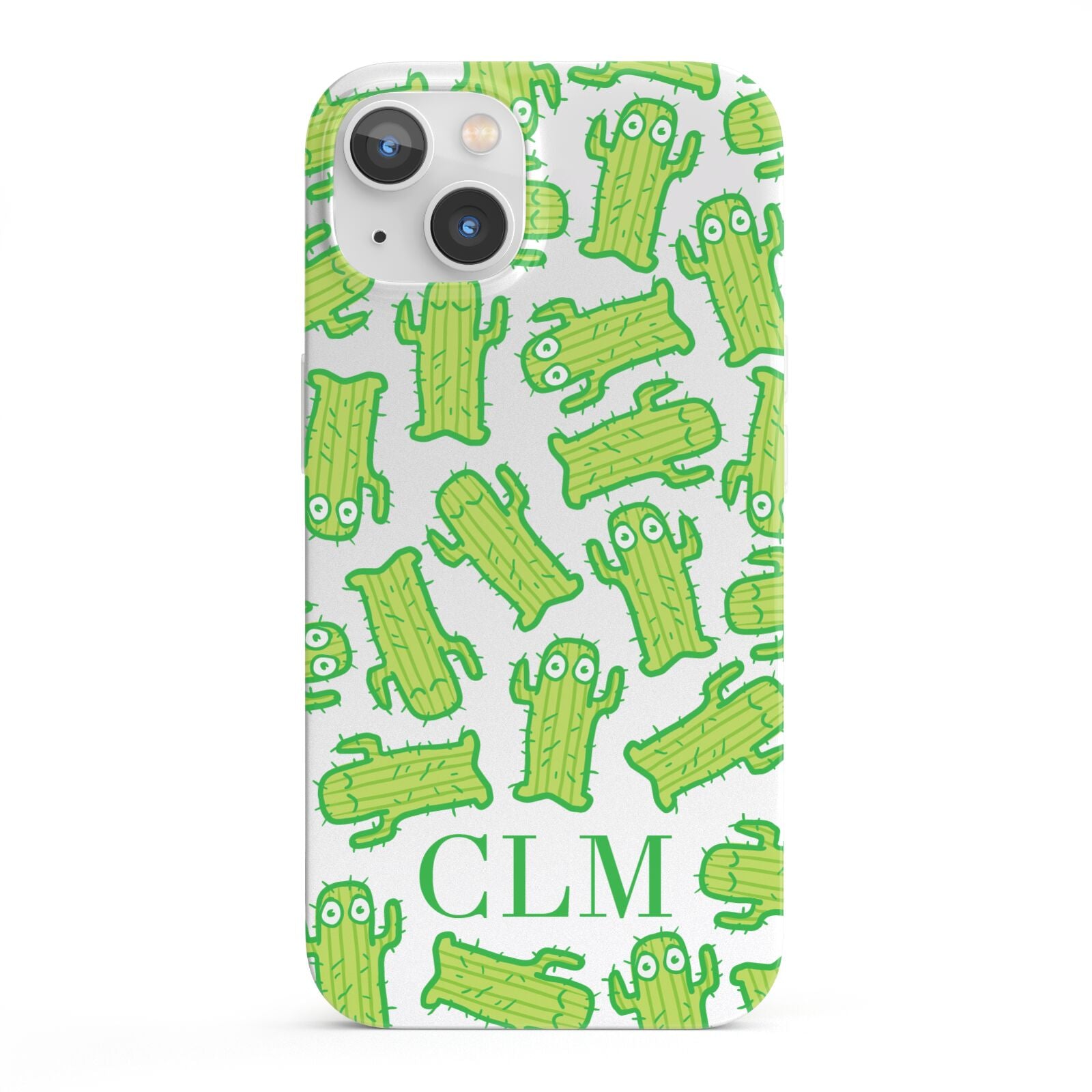 Personalised Cactus Initials iPhone 13 Full Wrap 3D Snap Case