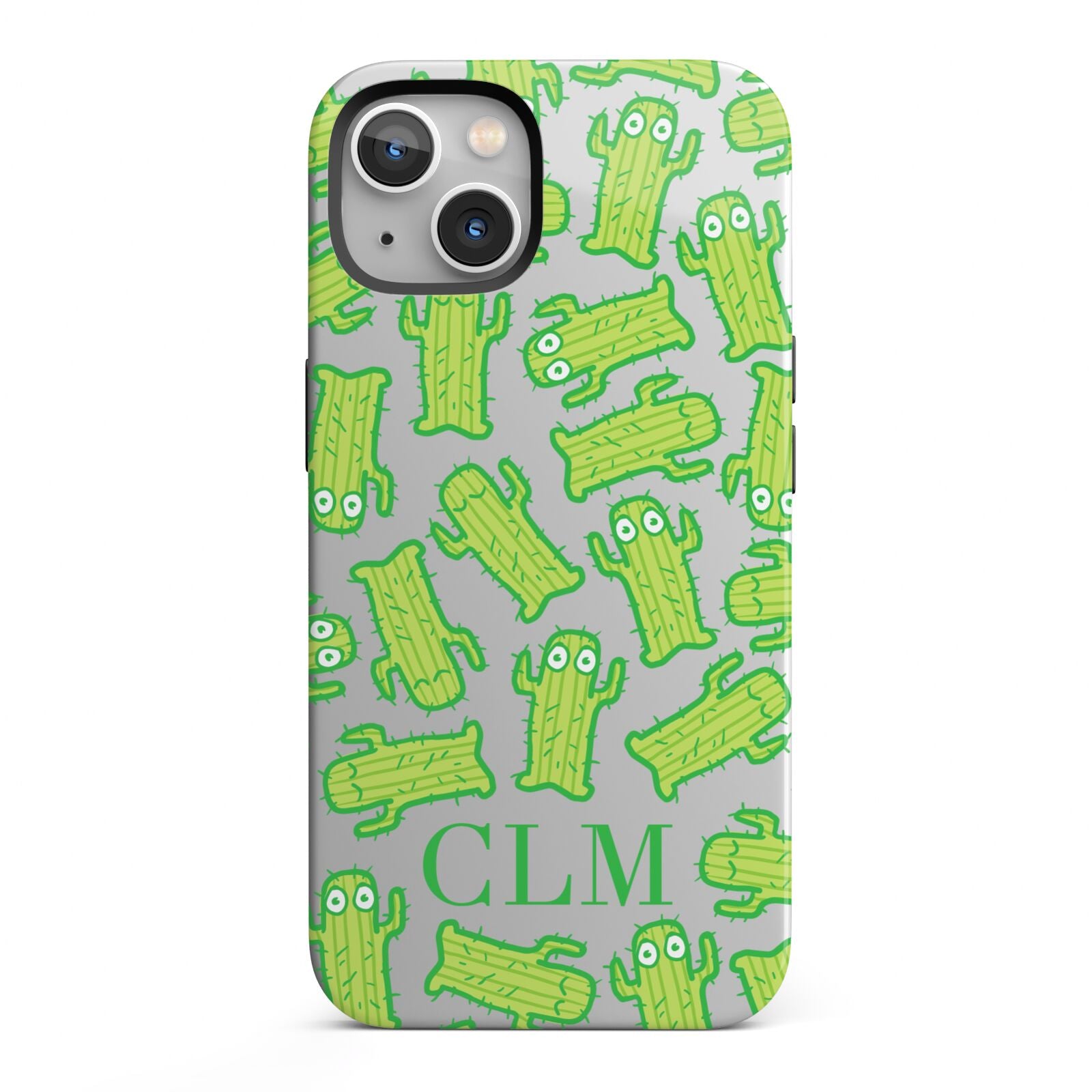 Personalised Cactus Initials iPhone 13 Full Wrap 3D Tough Case
