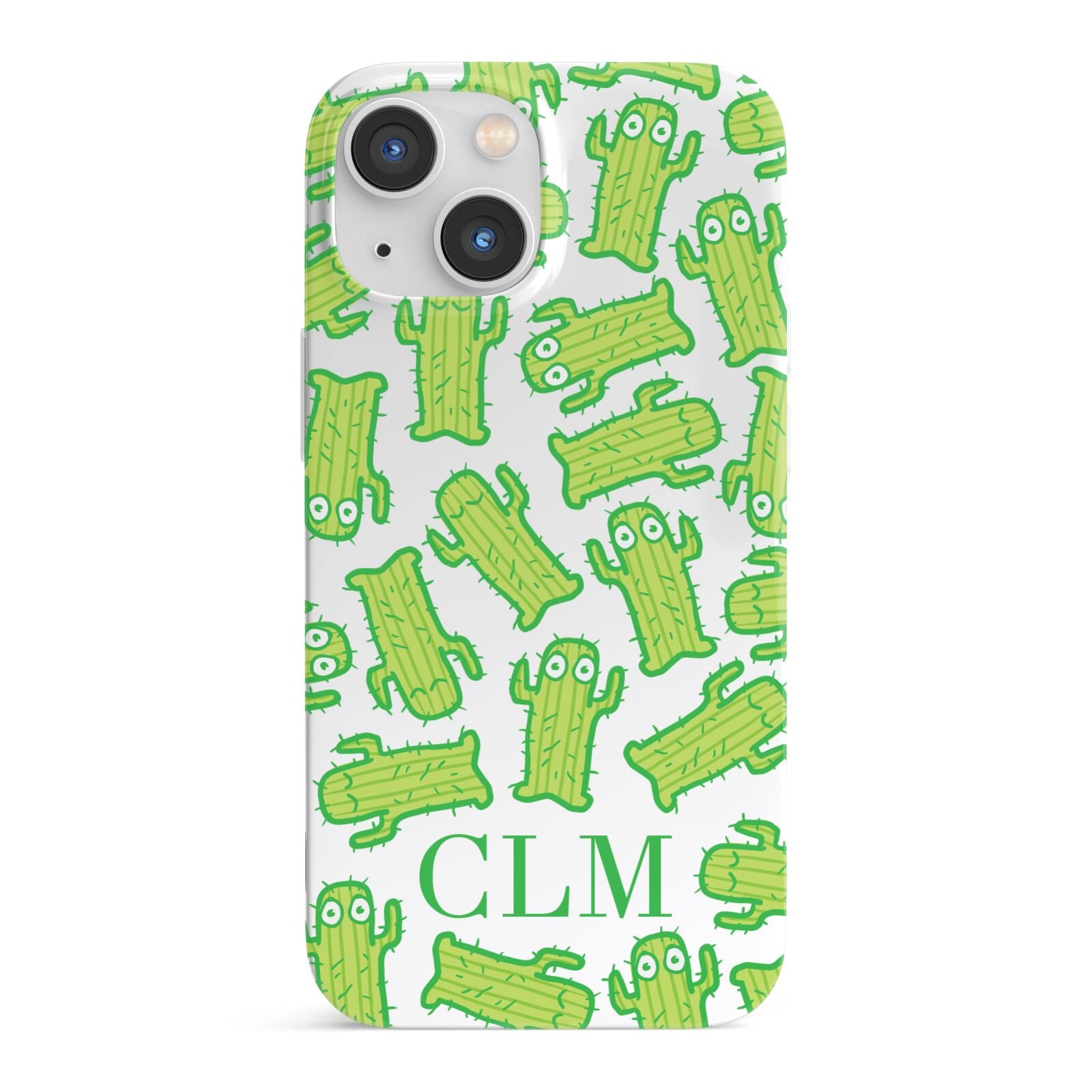 Personalised Cactus Initials iPhone 13 Mini Full Wrap 3D Snap Case